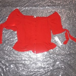 NWT red crop top